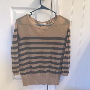Ann Taylor Loft gray and beige blouse